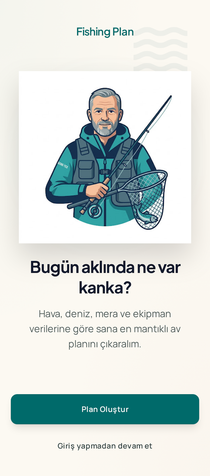 Fishing Plan welcome screen