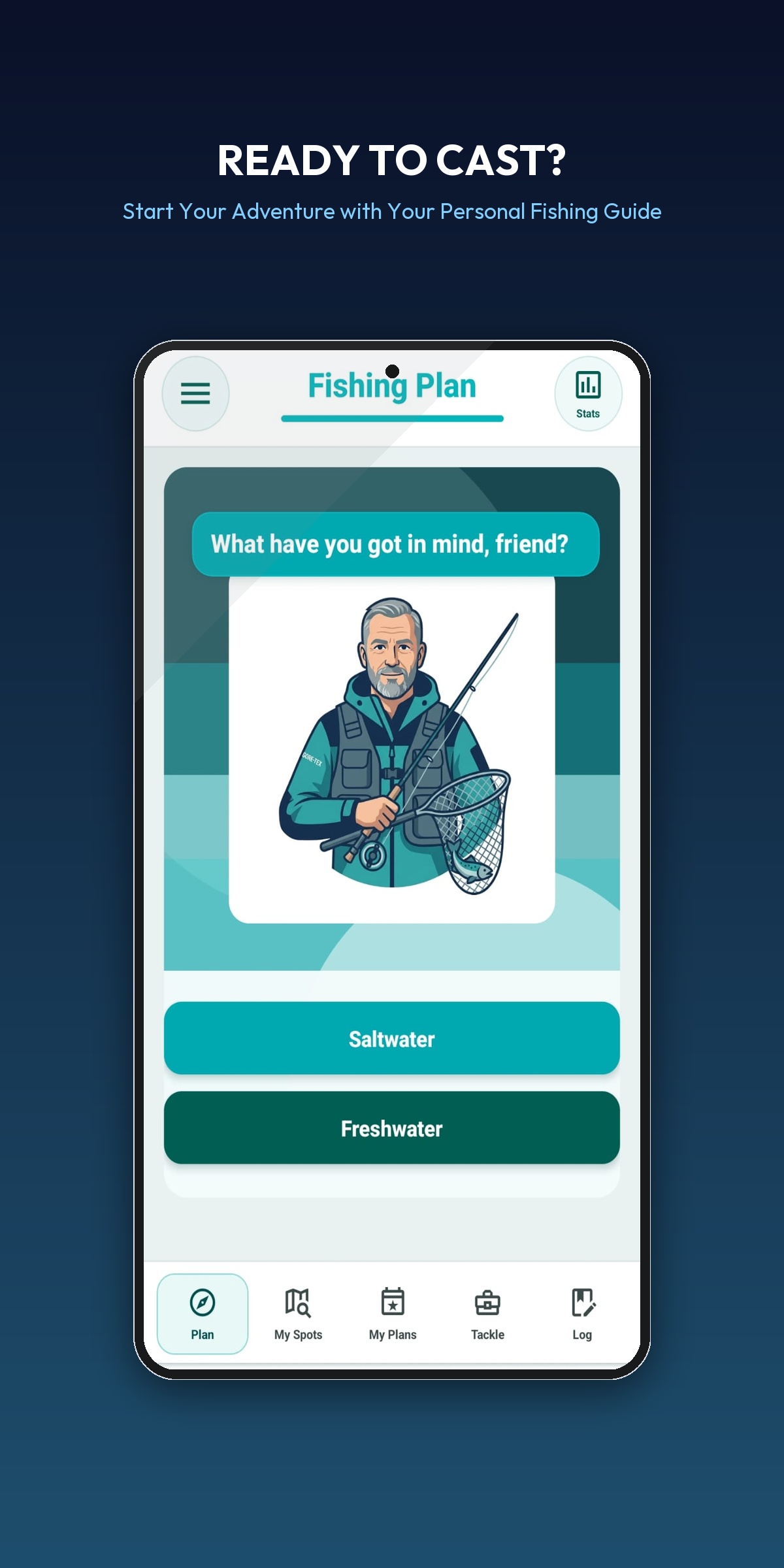 Fishing Plan ready to cast screen